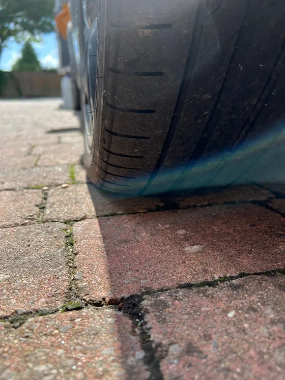 Flat tyre found on a customer's car